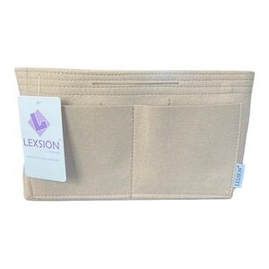 NWT Lexsion Felt Beige Purse Organizer in Slender Medium